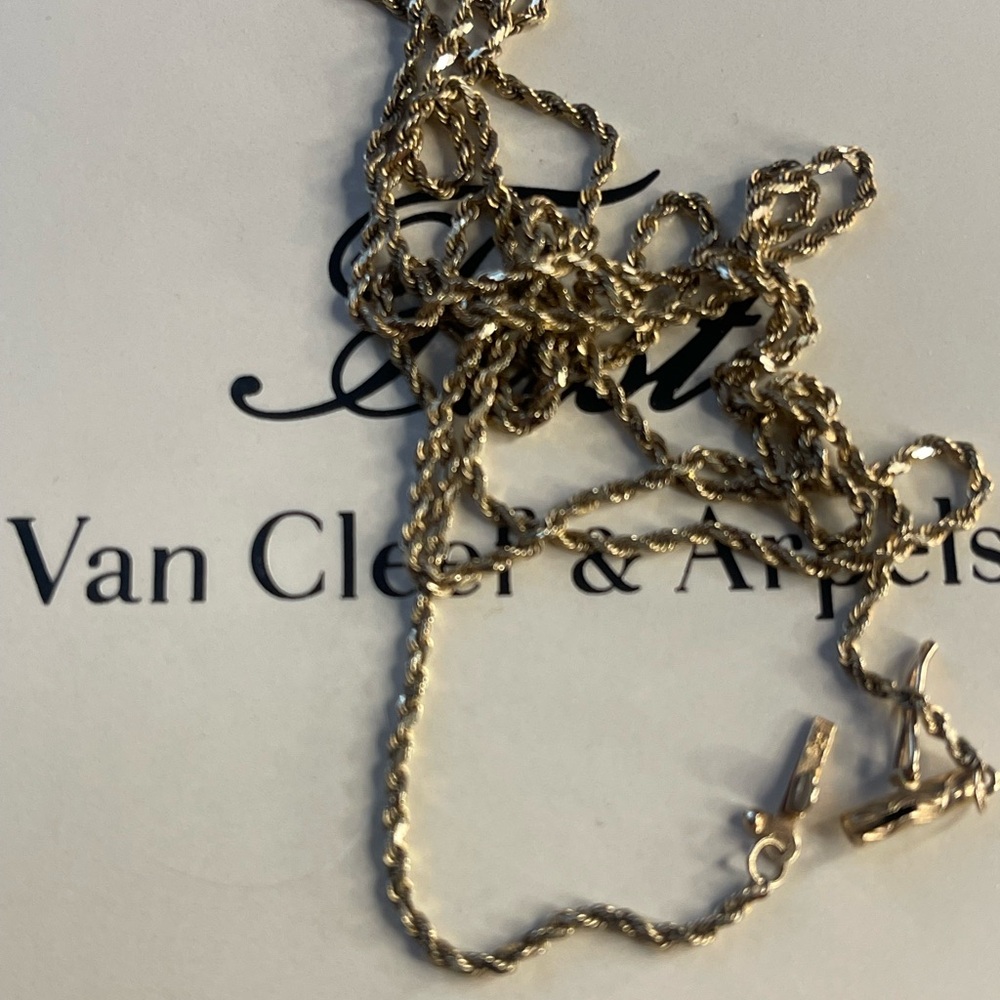 14k yellow Gold diamond cut Rope Chain Necklace 30” - Picture 9 of 11